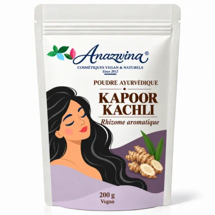 Sachet Anazwina Kapoor Kachli 200 g, poudre ayurvédique pour les cheveux.