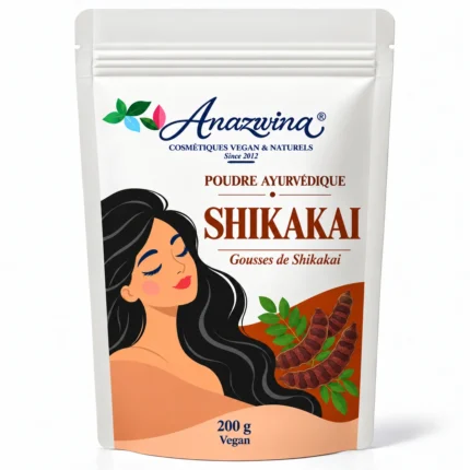 Sachet Anazwina Shikakai 200 g, poudre ayurvédique pour les cheveux.