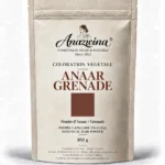 Sachet Anazwina Poudre d’Anaar Grenade Vegan 100 g, poudre capillaire végétale aux reflets brun grenat intense.