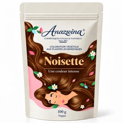 Sachet Anazwina Noisette 100 g, coloration végétale pour les cheveux.